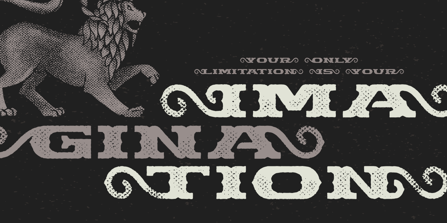 Beispiel einer Chimera Tail Rough-Schriftart #6